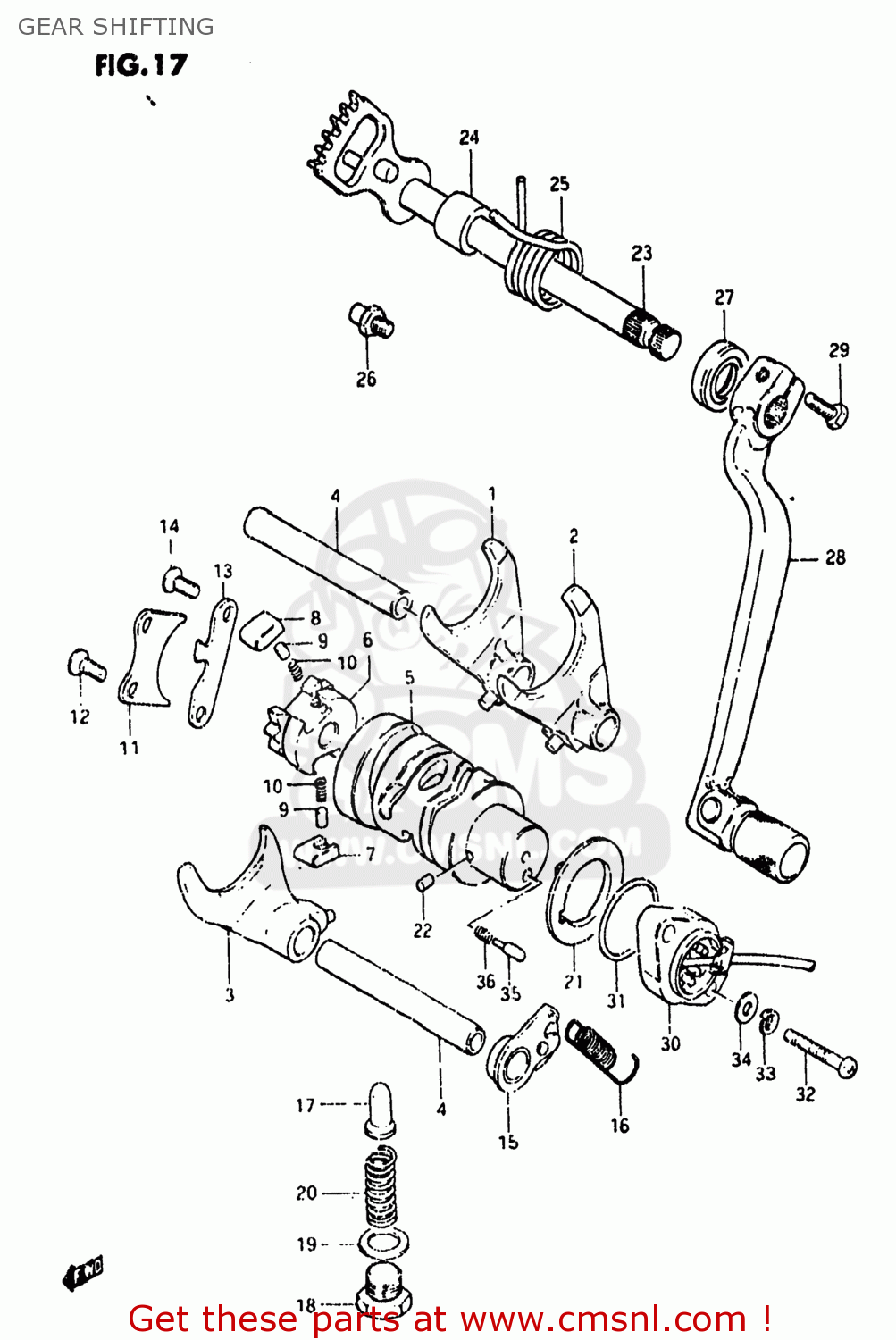 GEAR SHIFTING SP250 1983 (D) USA (E03)