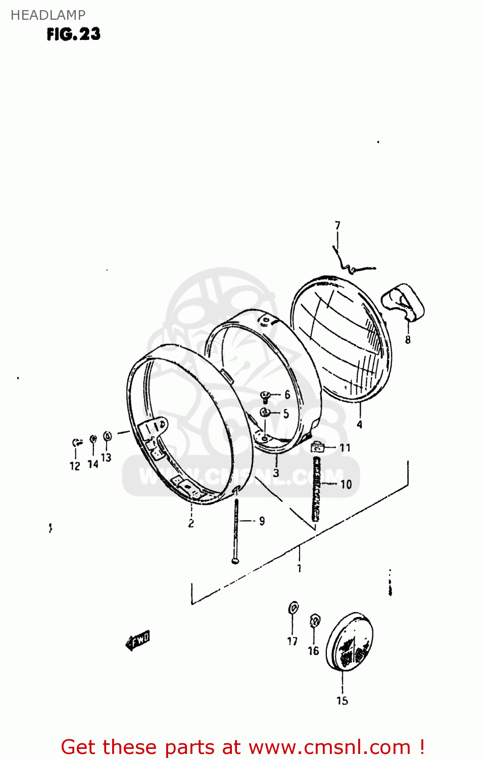 HEADLAMP SP250 1983 (D) USA (E03)