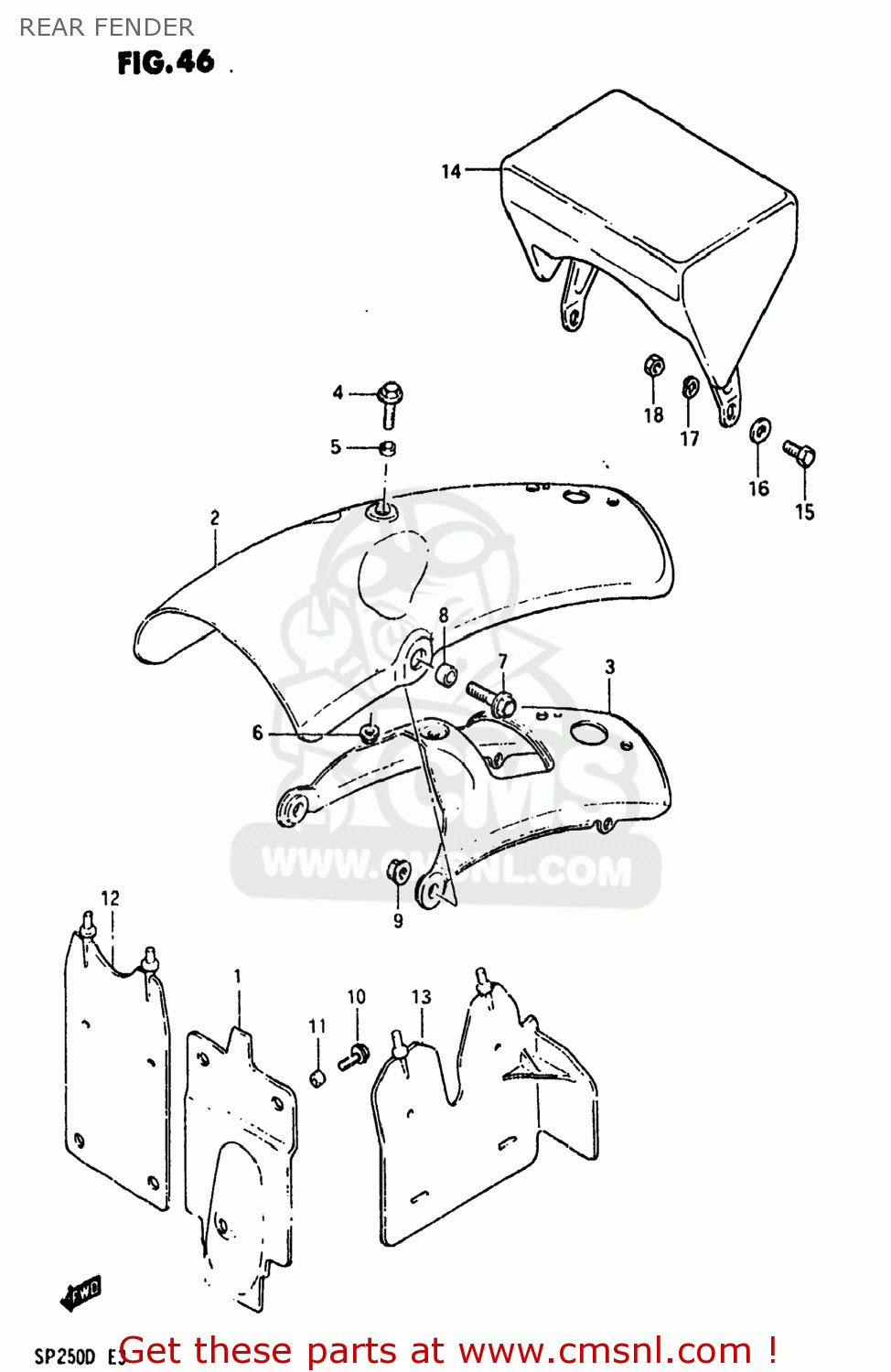 REAR FENDER SP250 1983 (D) USA (E03)