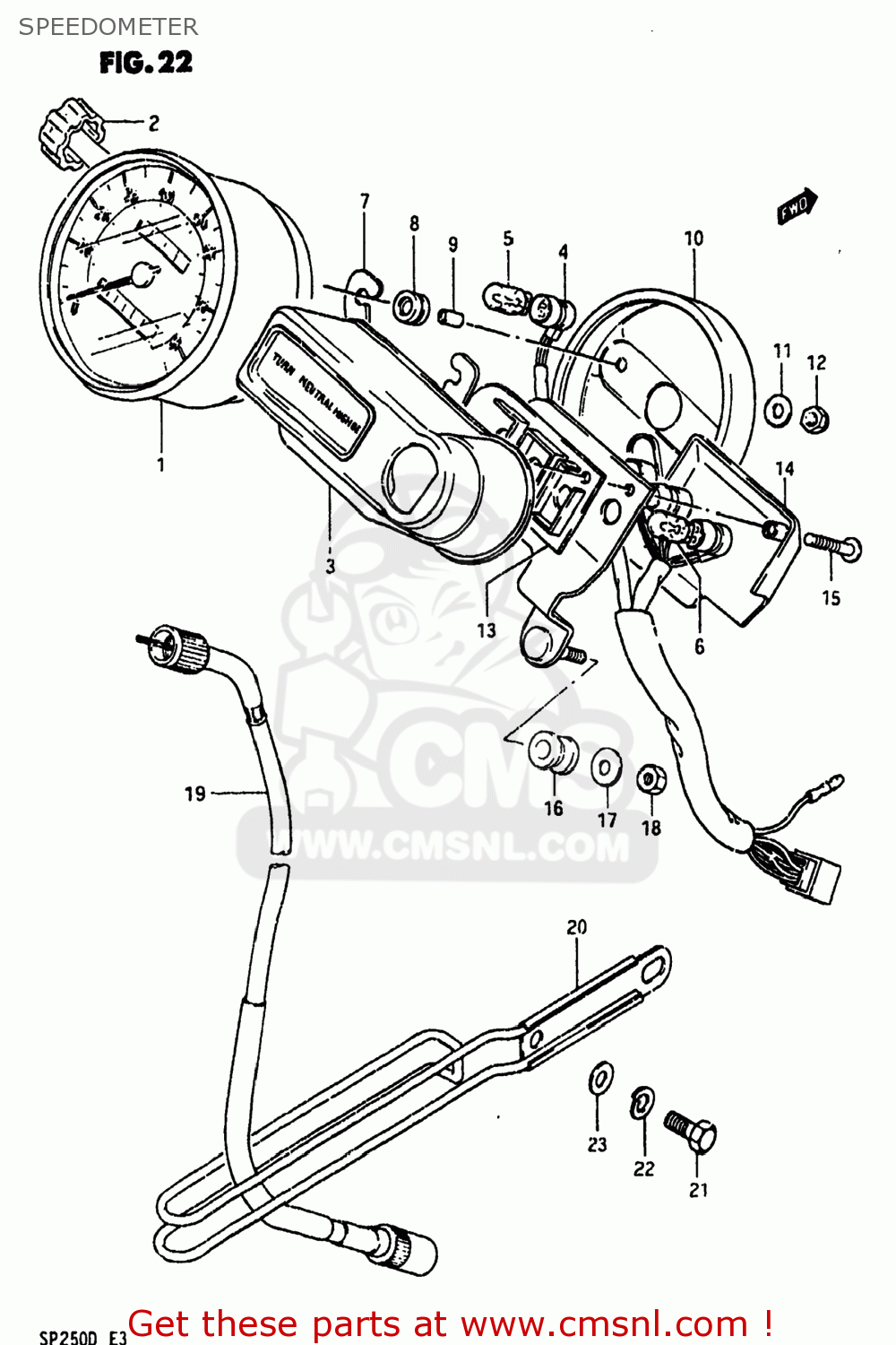 SPEEDOMETER SP250 1983 (D) USA (E03)