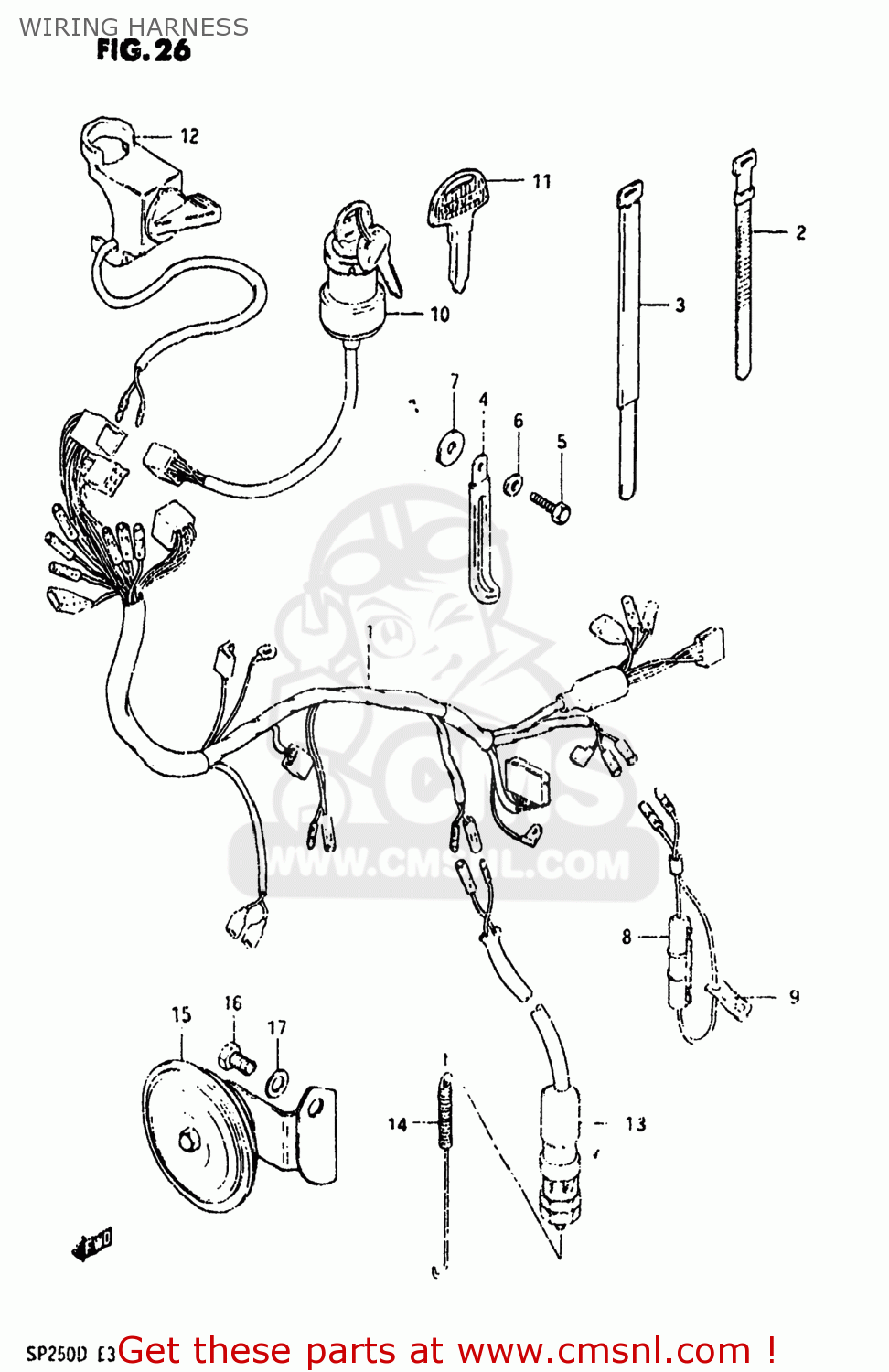 WIRING HARNESS SP250 1983 (D) USA (E03)