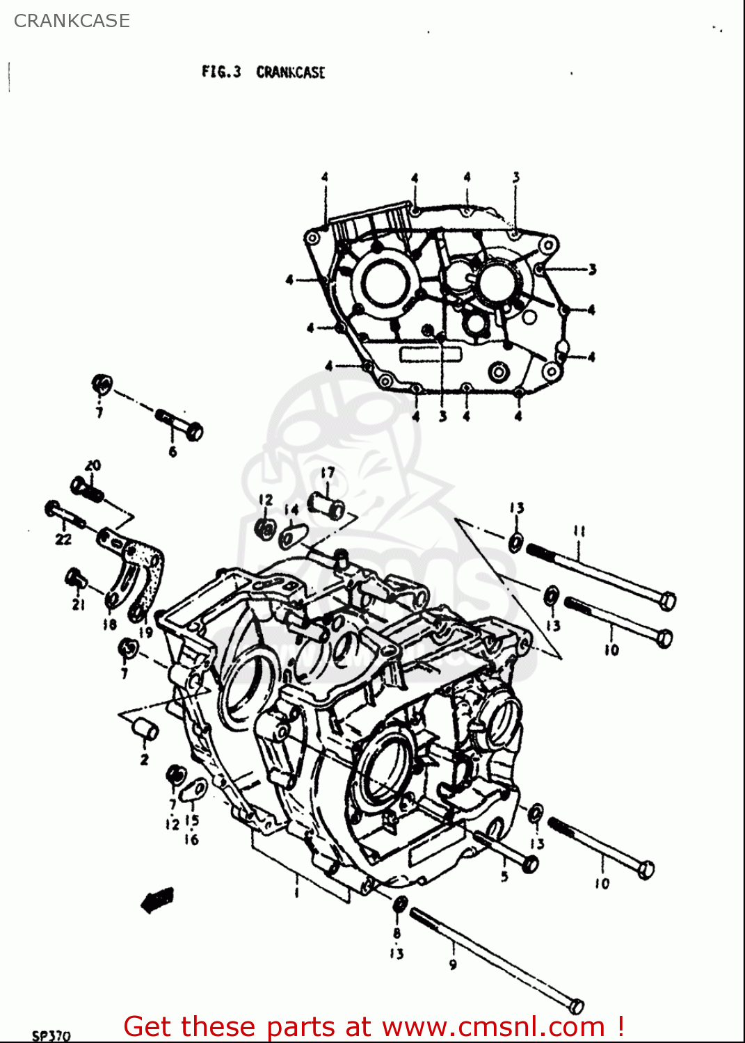 CRANKCASE SP370 1978 1979 (C) (N) USA (E03)