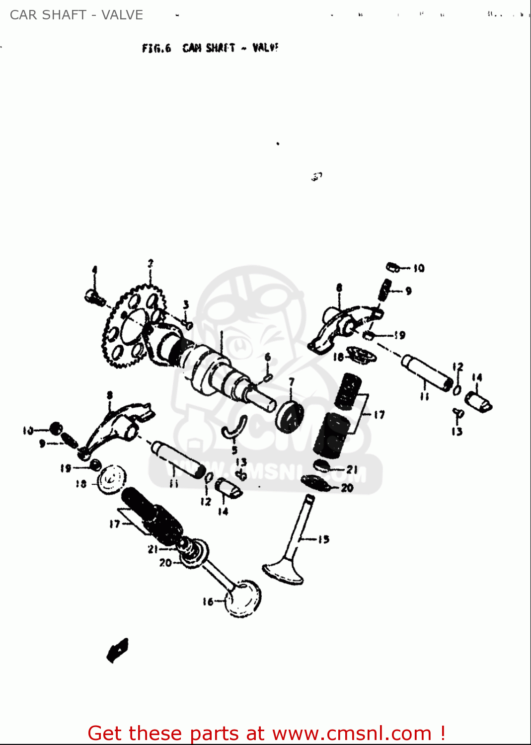 CAR SHAFT - VALVE SP370 1978 1979 (C) (N) USA (E03)