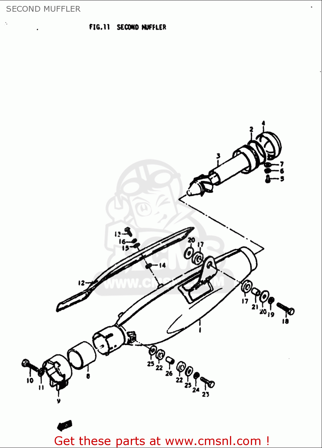 SECOND MUFFLER SP370 1978 1979 (C) (N) USA (E03)