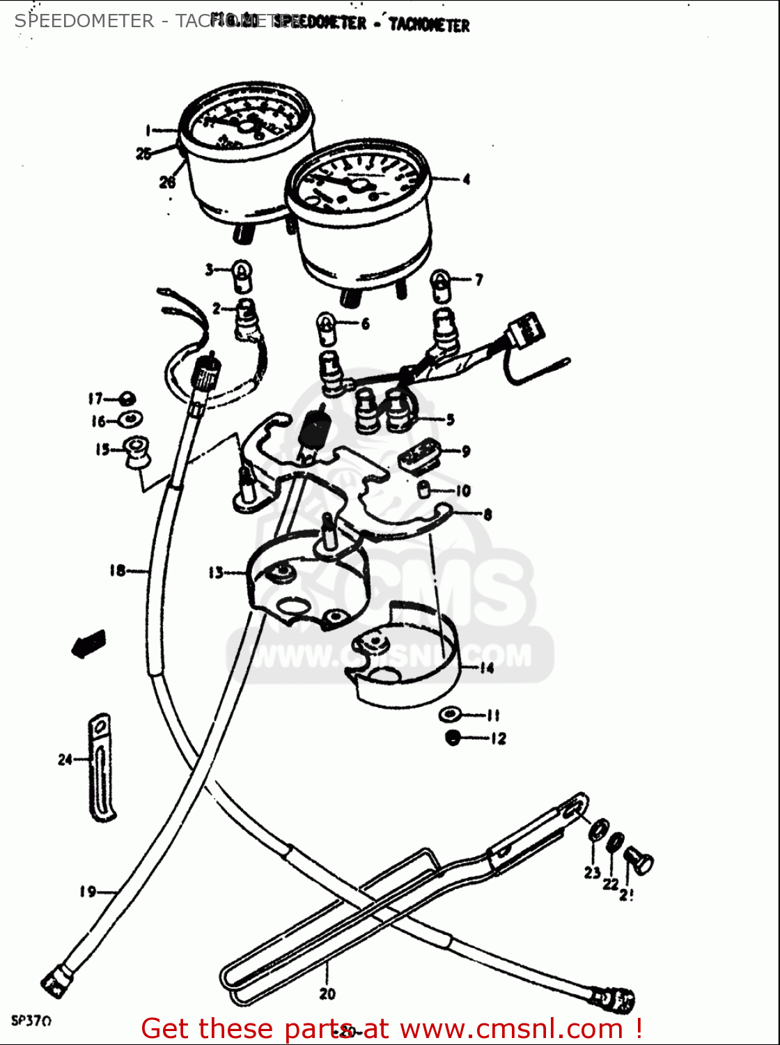 SPEEDOMETER - TACHOMETER SP370 1978 1979 (C) (N) USA (E03)