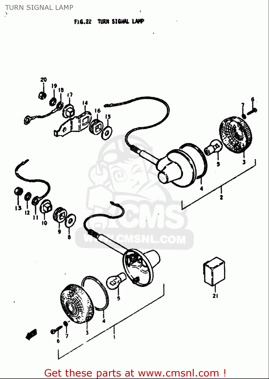 TURN SIGNAL LAMP SP370 1978 1979 (C) (N) USA (E03)