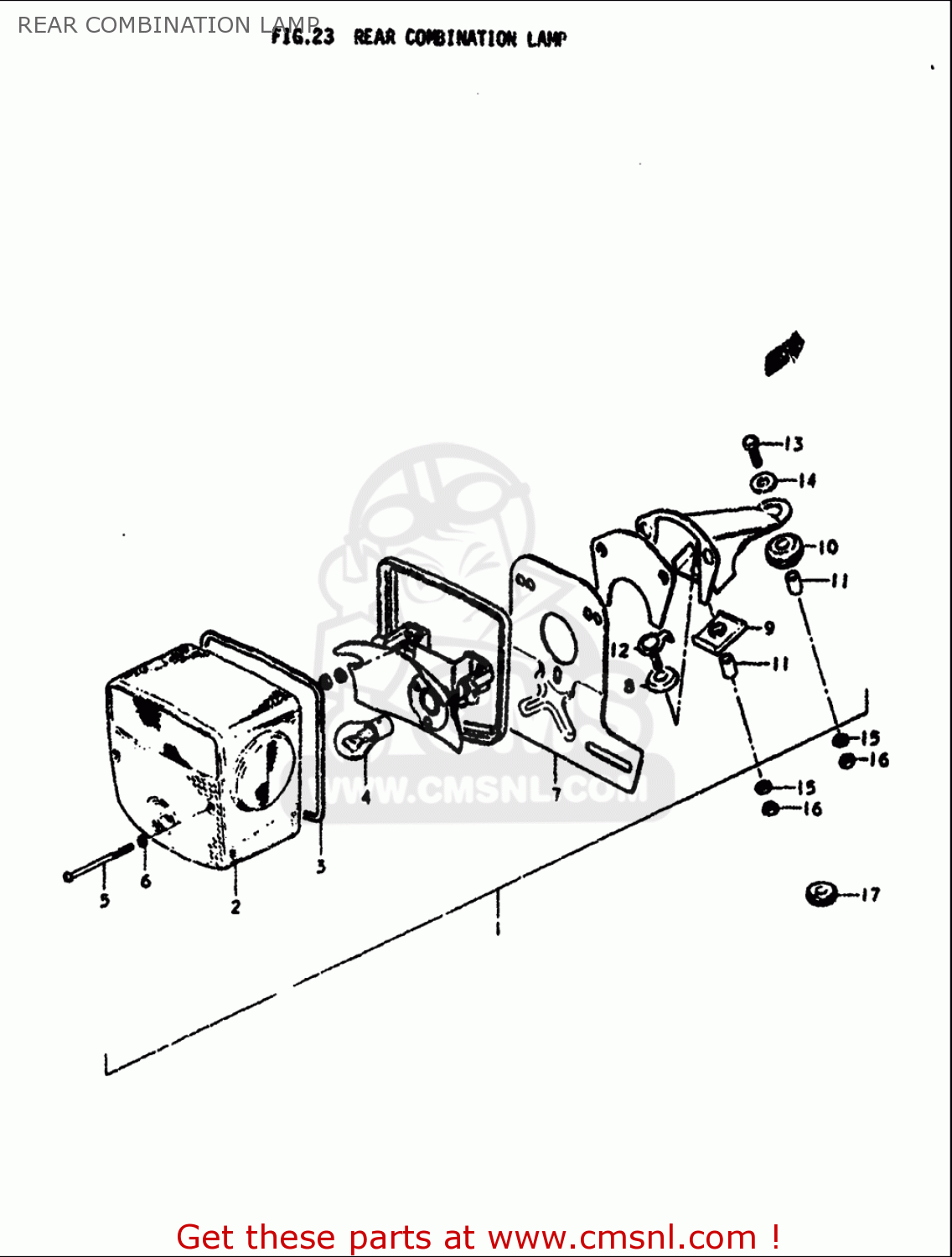 REAR COMBINATION LAMP SP370 1978 1979 (C) (N) USA (E03)