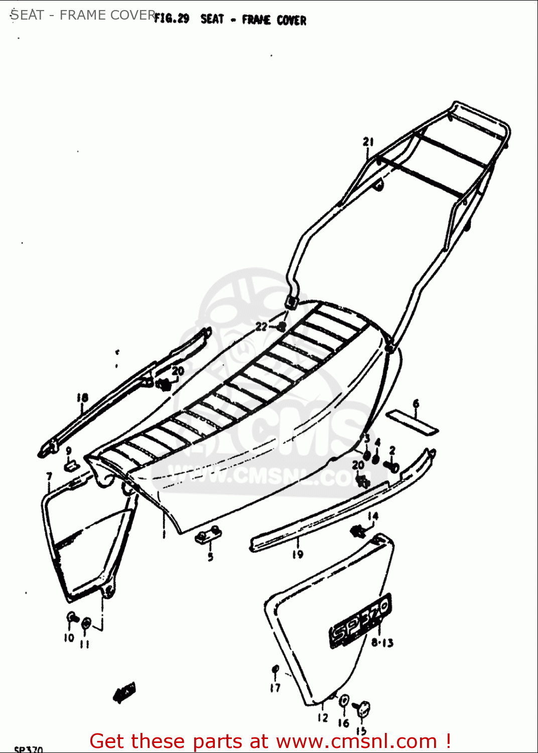 SEAT - FRAME COVER SP370 1978 1979 (C) (N) USA (E03)