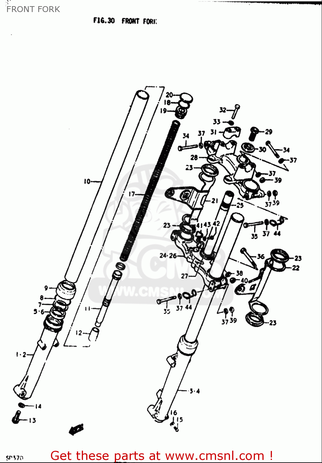 FRONT FORK SP370 1978 1979 (C) (N) USA (E03)