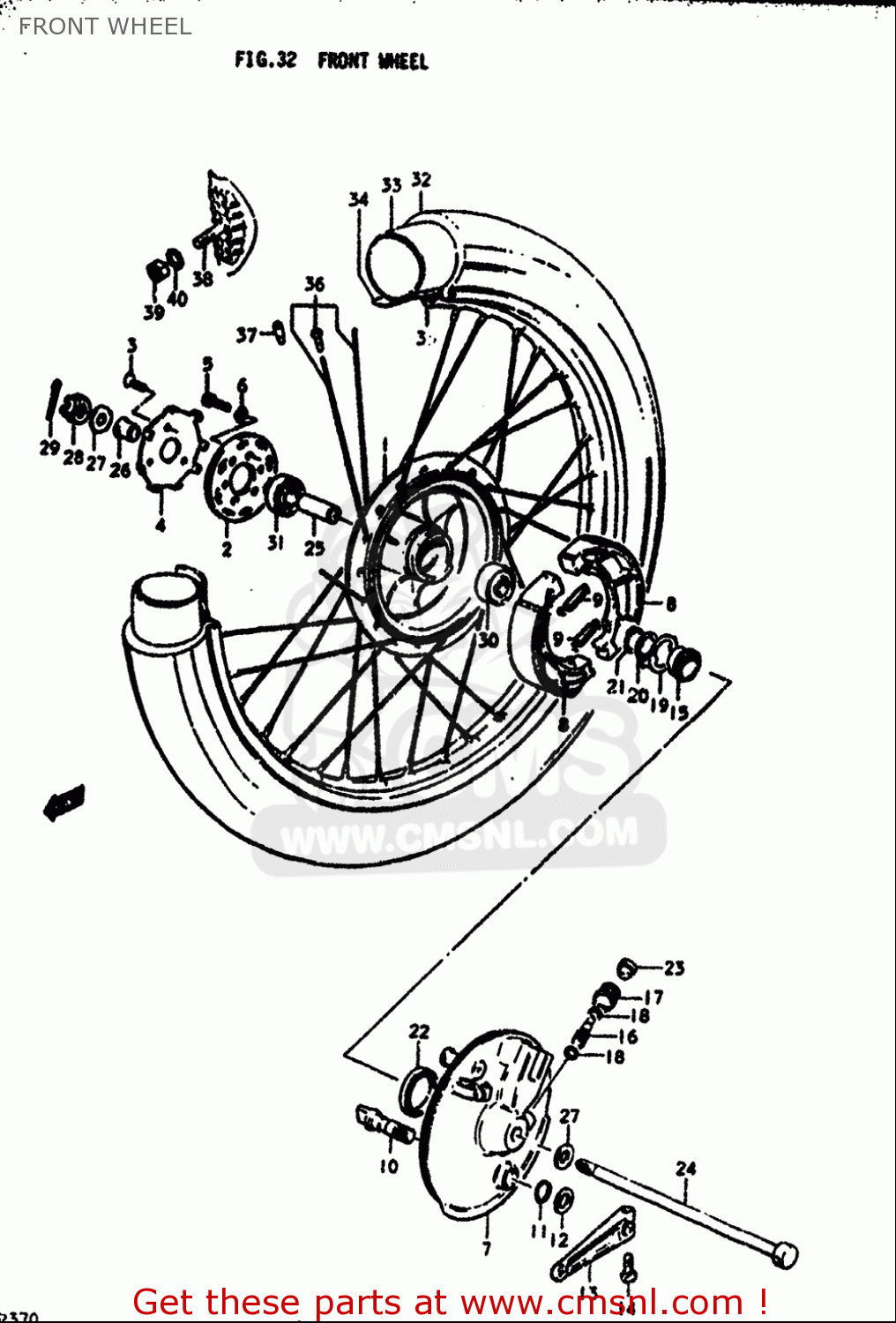 FRONT WHEEL SP370 1978 1979 (C) (N) USA (E03)