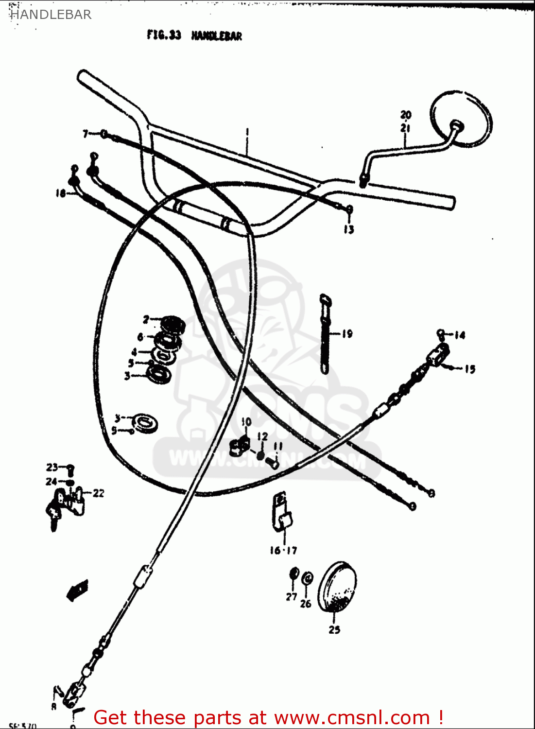 HANDLEBAR SP370 1978 1979 (C) (N) USA (E03)