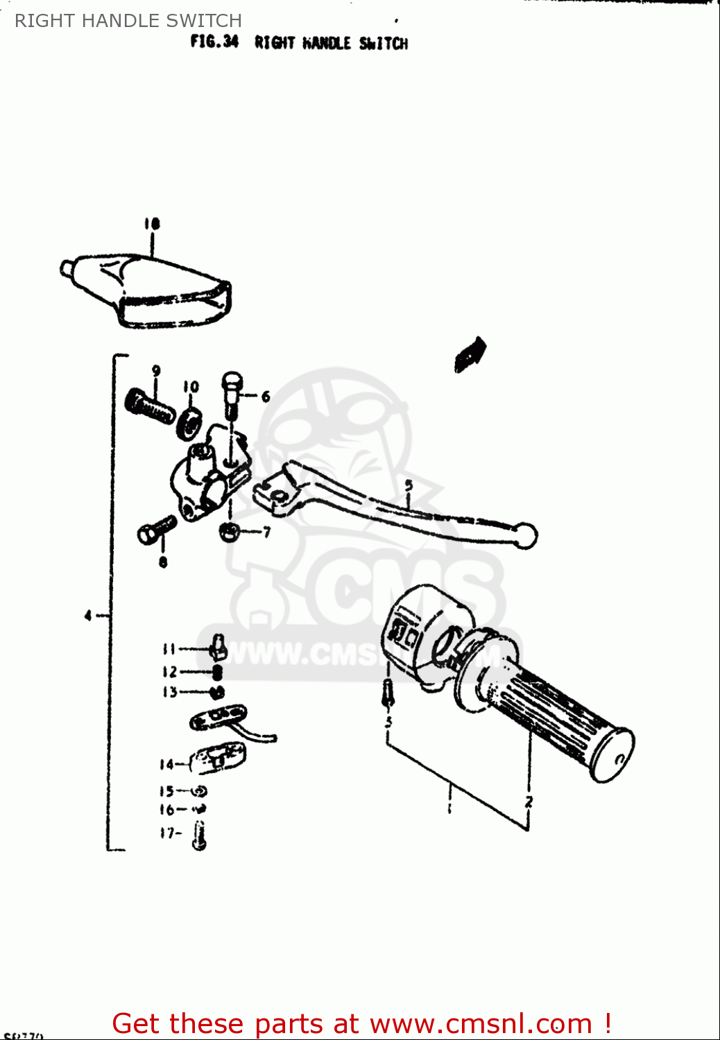 RIGHT HANDLE SWITCH SP370 1978 1979 (C) (N) USA (E03)