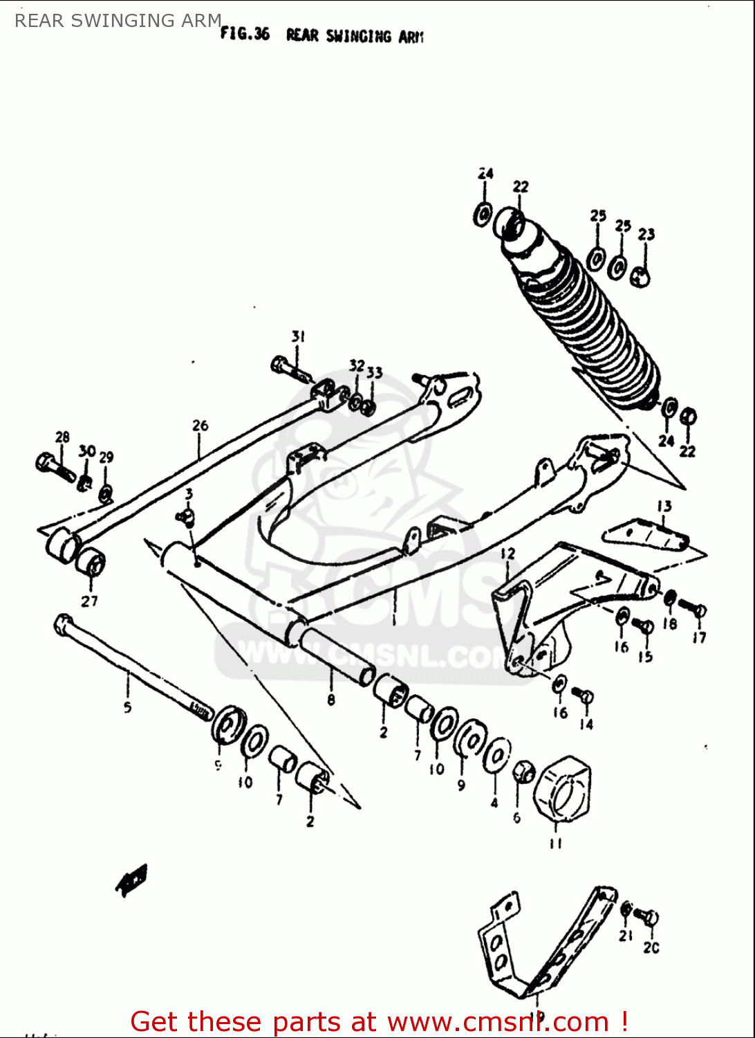 REAR SWINGING ARM SP370 1978 1979 (C) (N) USA (E03)