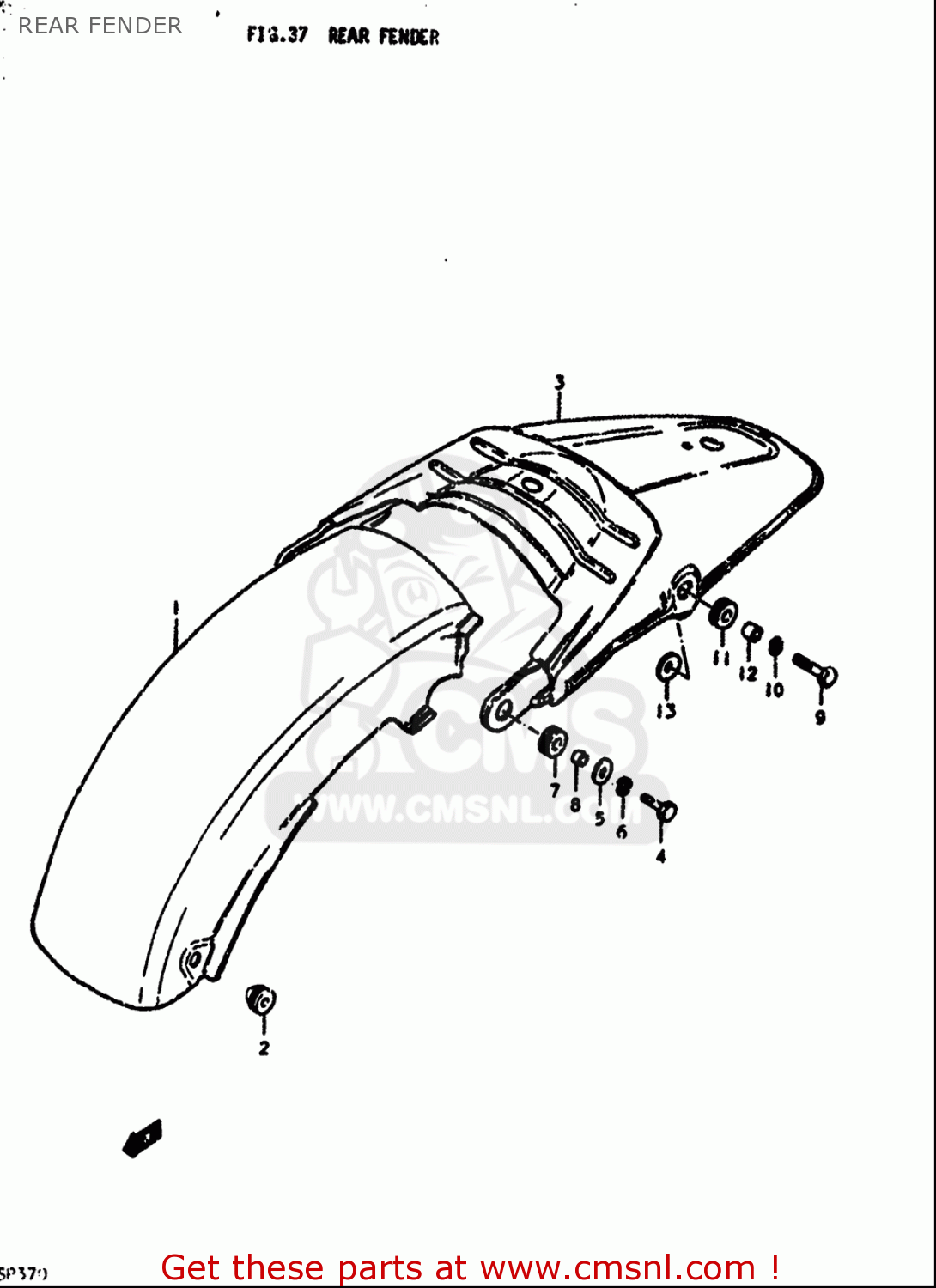 REAR FENDER SP370 1978 1979 (C) (N) USA (E03)