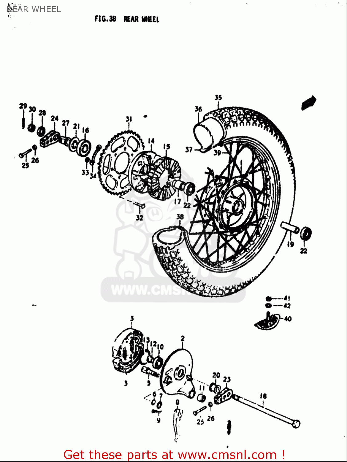 REAR WHEEL SP370 1978 1979 (C) (N) USA (E03)