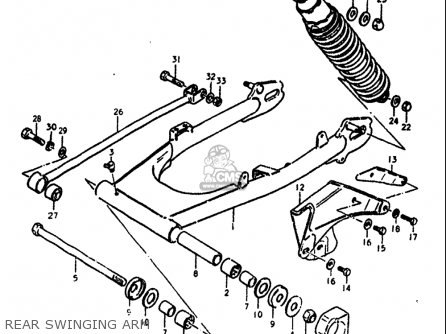 REAR SWINGING ARM - SP370 1978 1979 (C) (N) USA (E03)