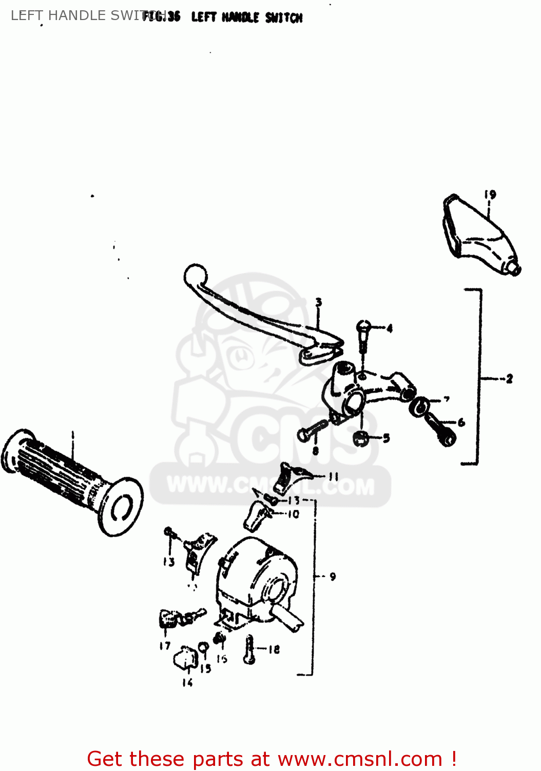 LEFT HANDLE SWITCH SP370 1978 (C) USA (E03)