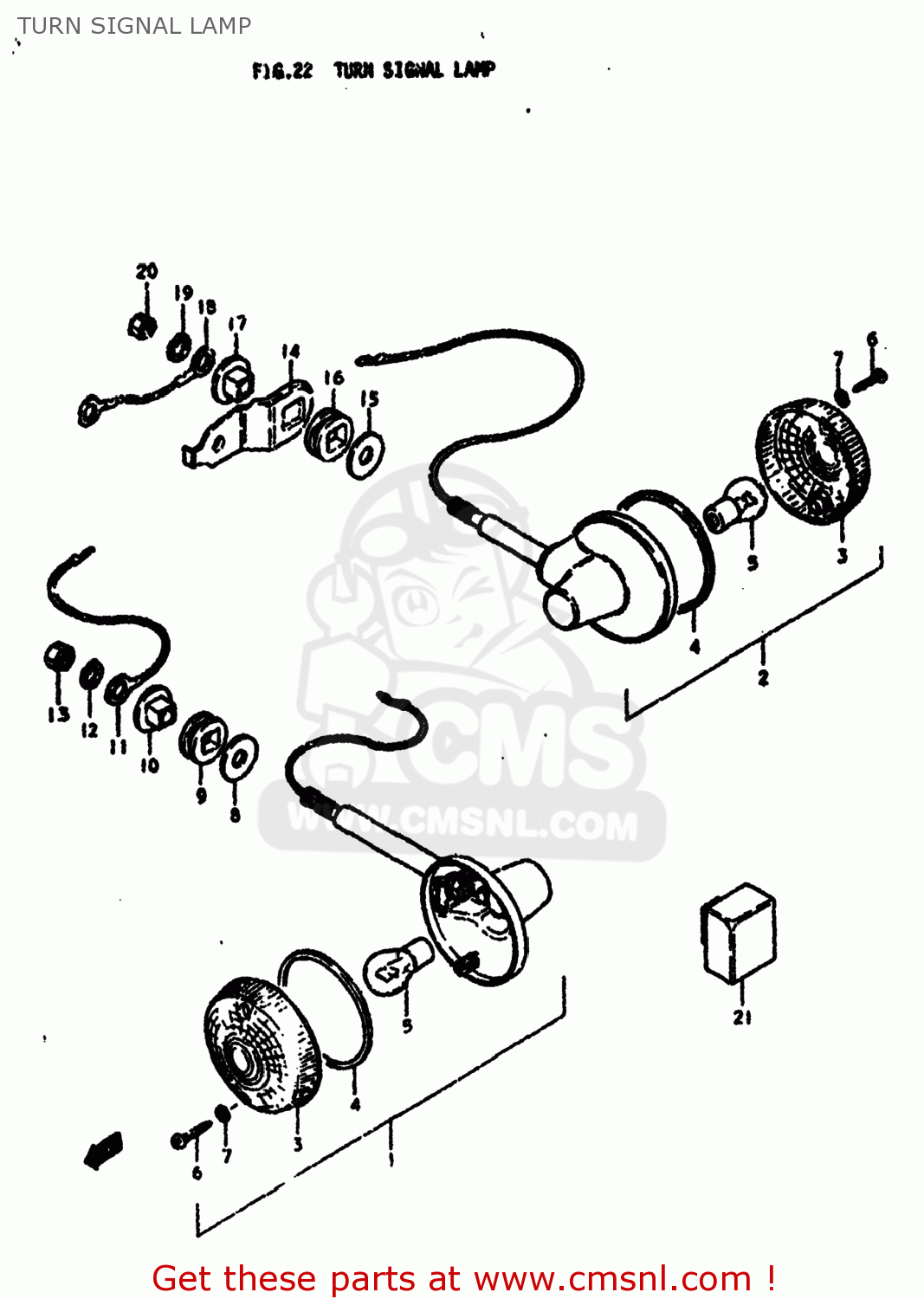 TURN SIGNAL LAMP SP370 1978 (C) USA (E03)