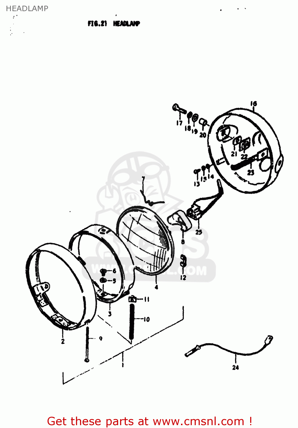 HEADLAMP SP370 1979 (N) USA (E03)