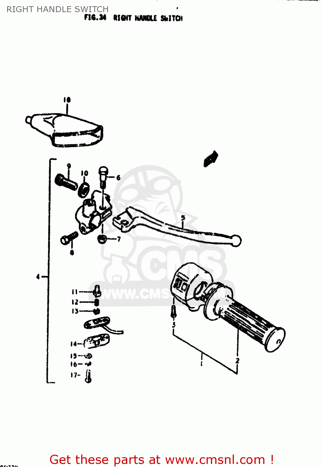 RIGHT HANDLE SWITCH SP370 1979 (N) USA (E03)