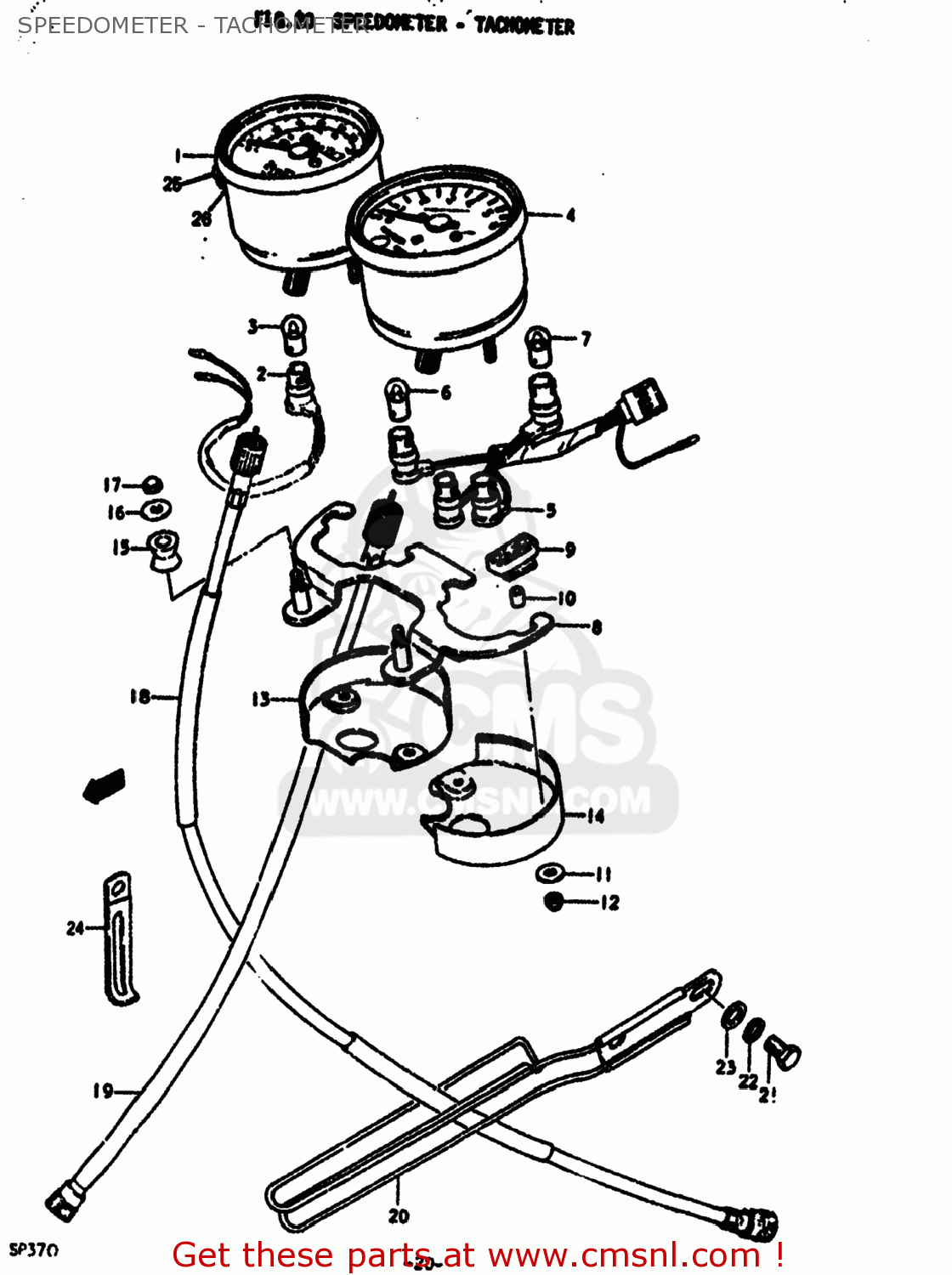 SPEEDOMETER - TACHOMETER SP370 1979 (N) USA (E03)