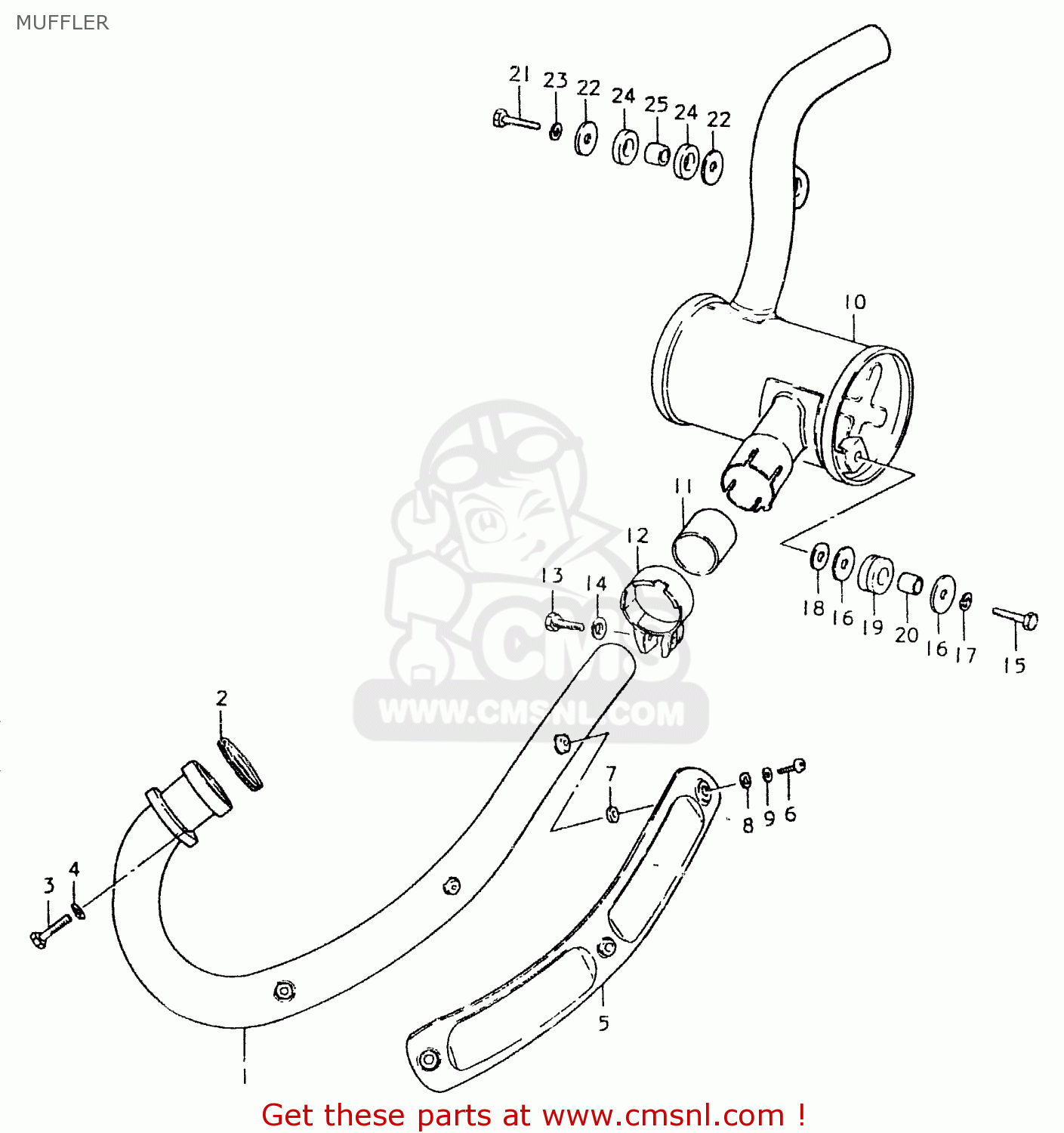 MUFFLER SP400 1980 (T) (01 02 04 E06 E15 E16 E17 E21 E24 E25 E30 E34 E39