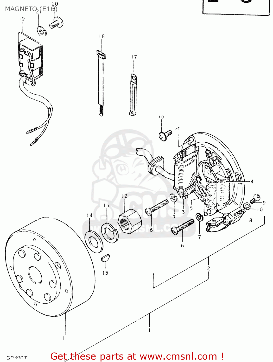 MAGNETO (E16) SP400 1980 (T) (01 02 04 E06 E15 E16 E17 E21 E24 E25 E30 E34 E39