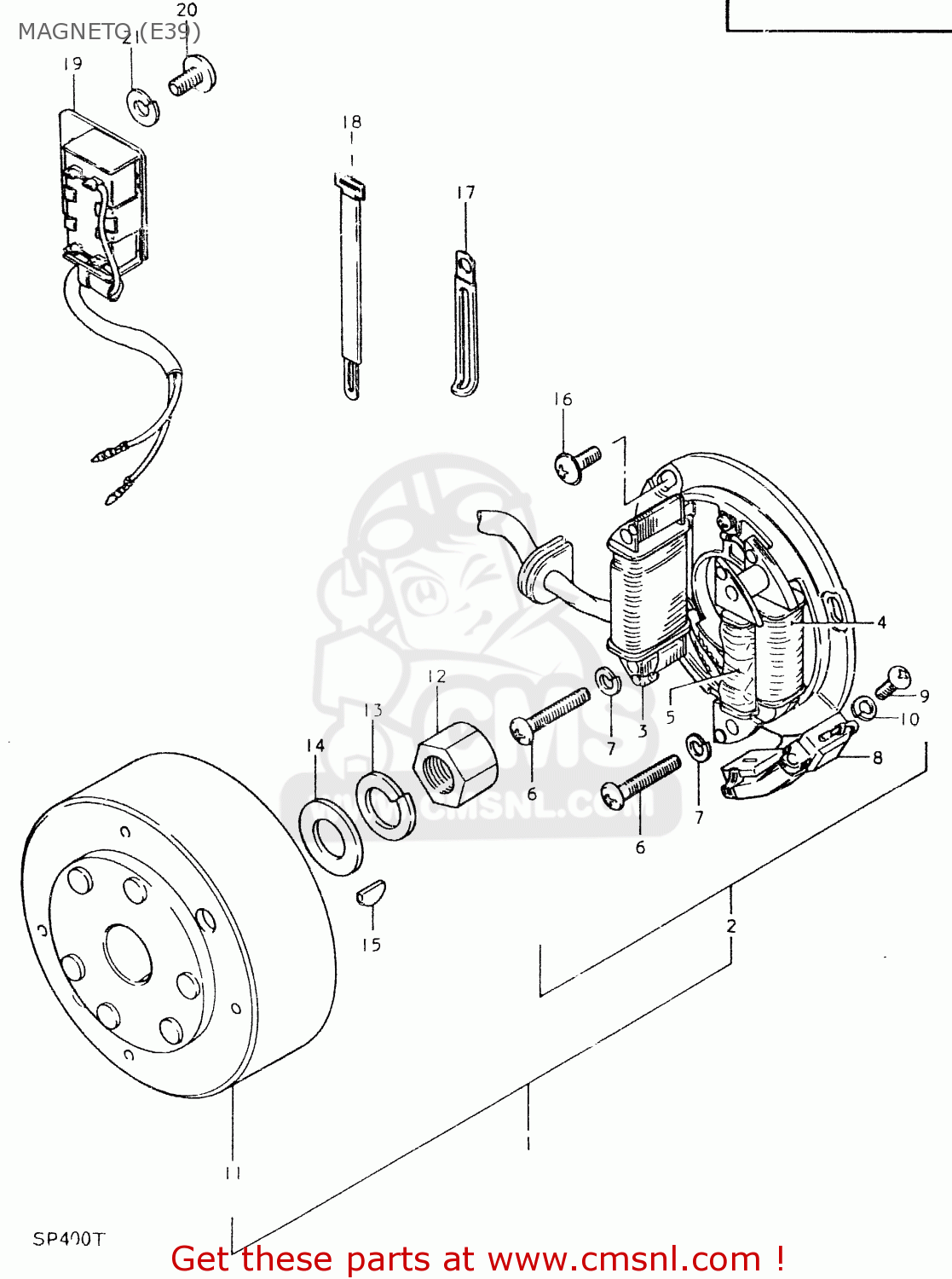 MAGNETO (E39) SP400 1980 (T) (01 02 04 E06 E15 E16 E17 E21 E24 E25 E30 E34 E39