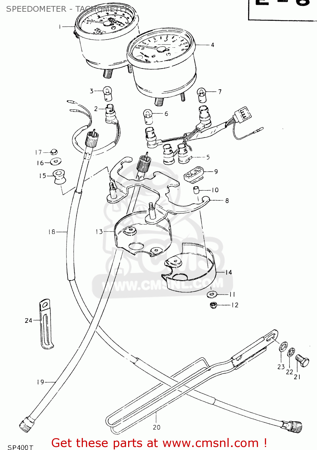 SPEEDOMETER - TACHOMETER SP400 1980 (T) (01 02 04 E06 E15 E16 E17 E21 E24 E25 E30 E34 E39