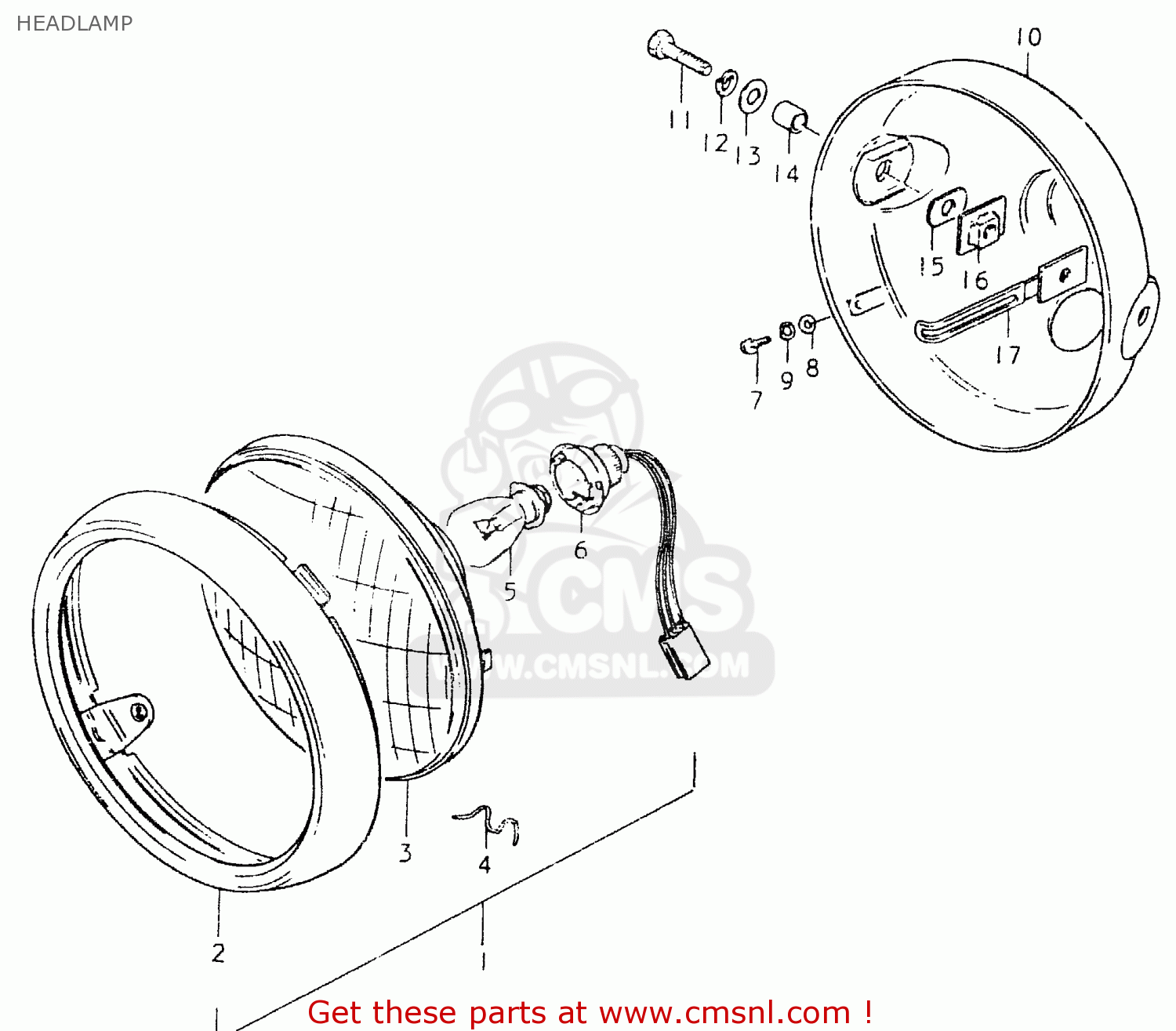 HEADLAMP SP400 1980 (T) (01 02 04 E06 E15 E16 E17 E21 E24 E25 E30 E34 E39