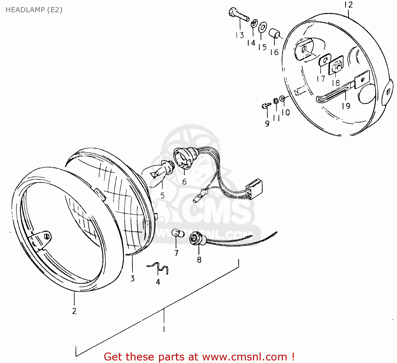 HEADLAMP (E2) SP400 1980 (T) (01 02 04 E06 E15 E16 E17 E21 E24 E25 E30 E34 E39