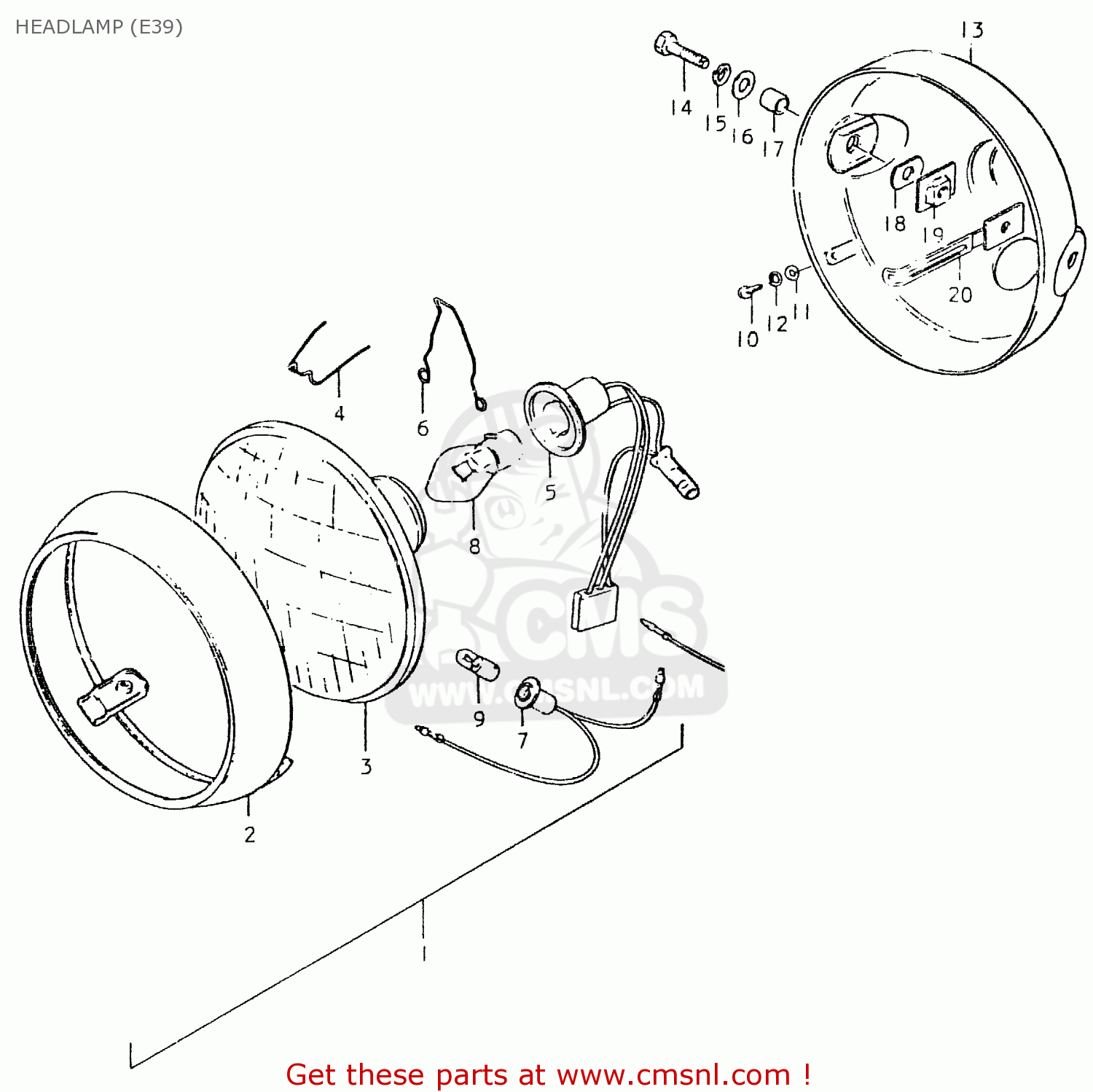 HEADLAMP (E39) SP400 1980 (T) (01 02 04 E06 E15 E16 E17 E21 E24 E25 E30 E34 E39