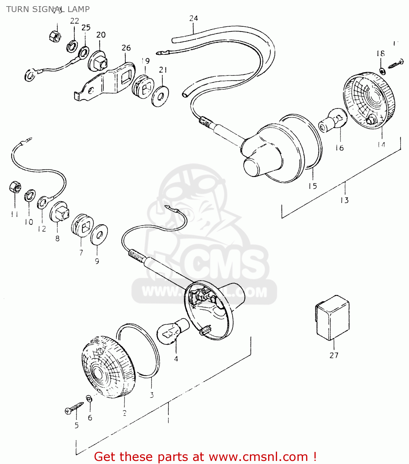 TURN SIGNAL LAMP SP400 1980 (T) (01 02 04 E06 E15 E16 E17 E21 E24 E25 E30 E34 E39