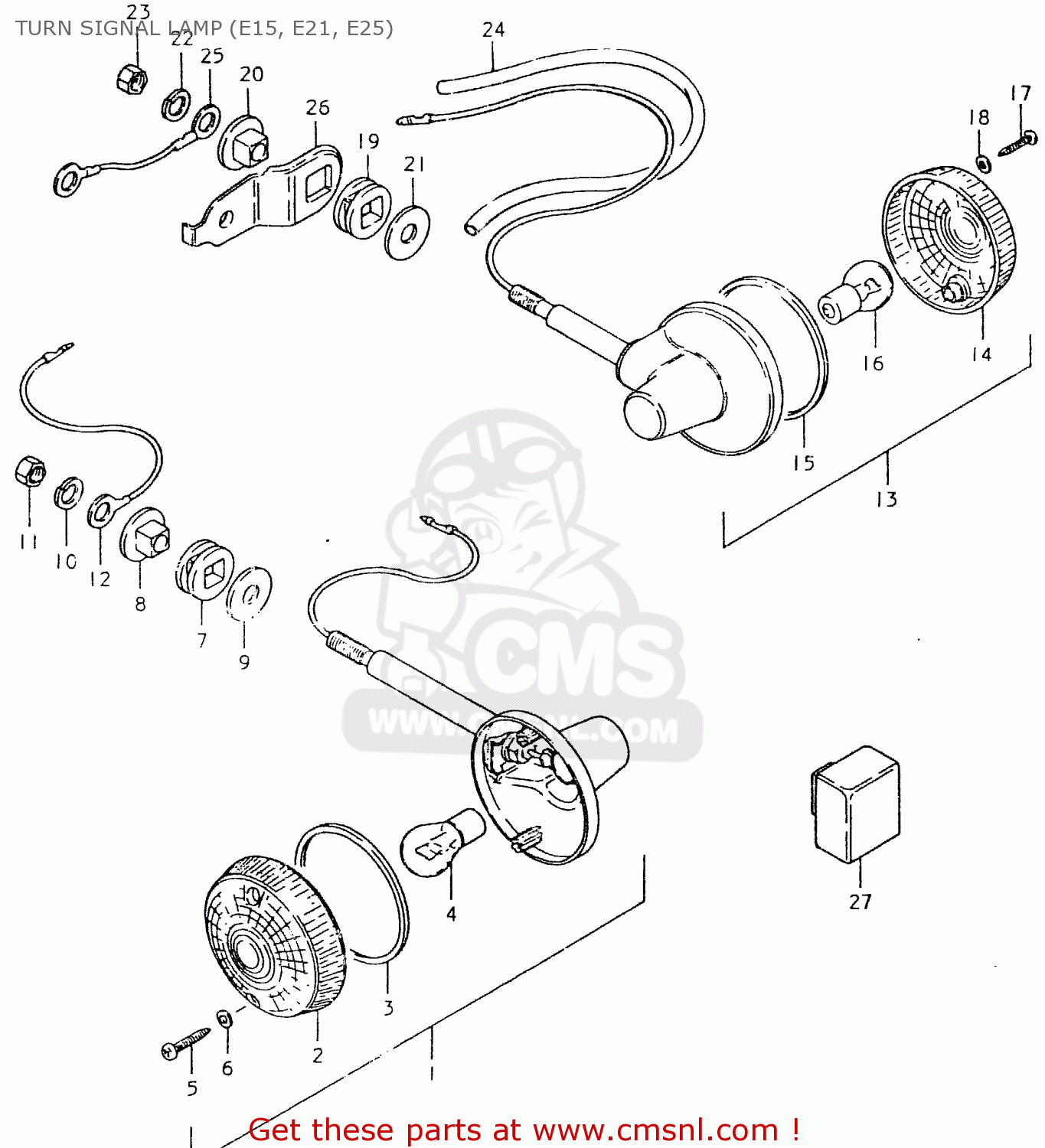 TURN SIGNAL LAMP (E15, E21, E25) SP400 1980 (T) (01 02 04 E06 E15 E16 E17 E21 E24 E25 E30 E34 E39