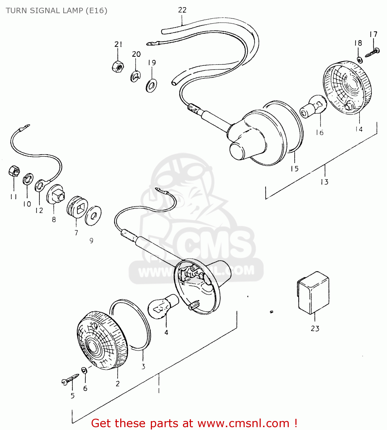 TURN SIGNAL LAMP (E16) SP400 1980 (T) (01 02 04 E06 E15 E16 E17 E21 E24 E25 E30 E34 E39