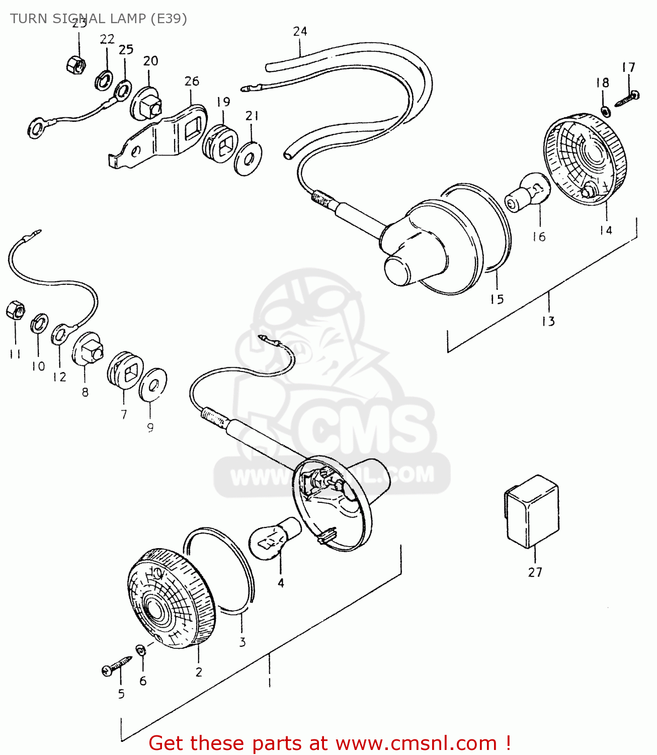 TURN SIGNAL LAMP (E39) SP400 1980 (T) (01 02 04 E06 E15 E16 E17 E21 E24 E25 E30 E34 E39