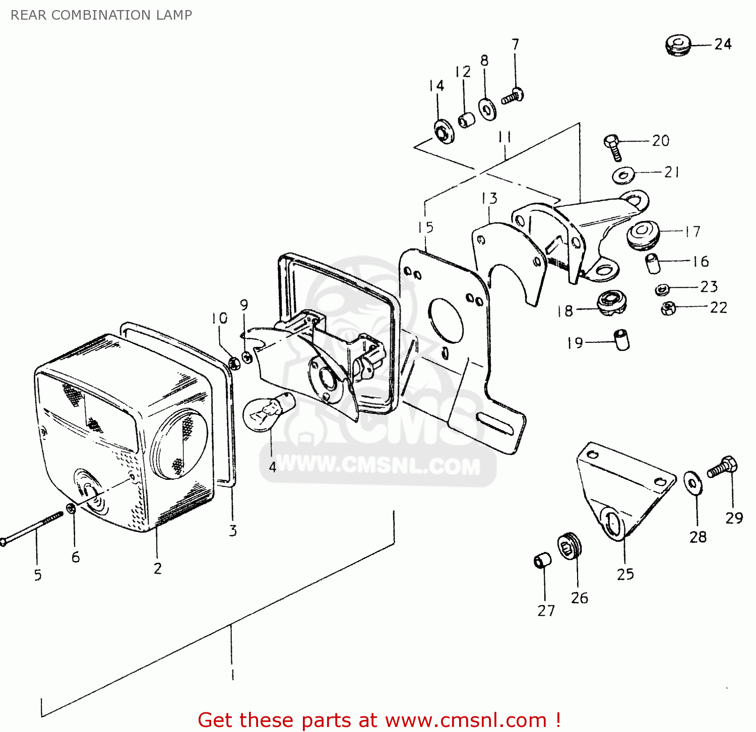 REAR COMBINATION LAMP SP400 1980 (T) (01 02 04 E06 E15 E16 E17 E21 E24 E25 E30 E34 E39
