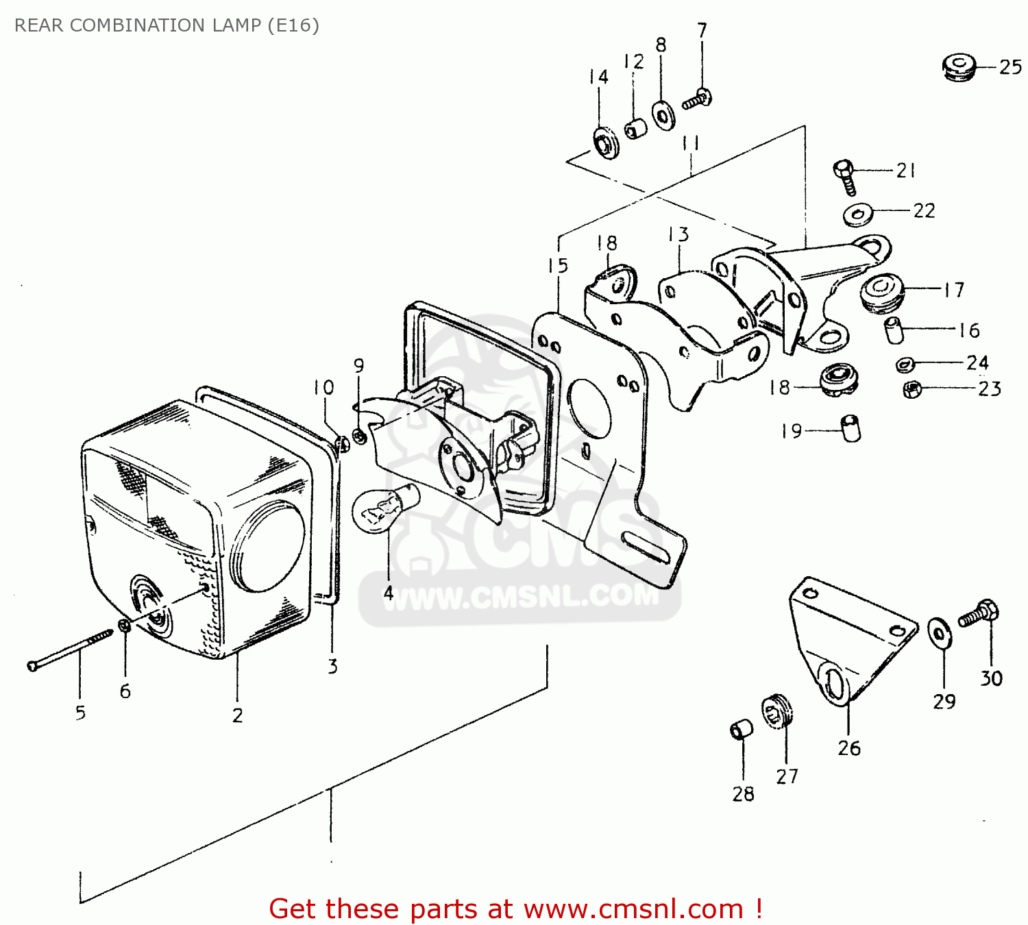 REAR COMBINATION LAMP (E16) SP400 1980 (T) (01 02 04 E06 E15 E16 E17 E21 E24 E25 E30 E34 E39