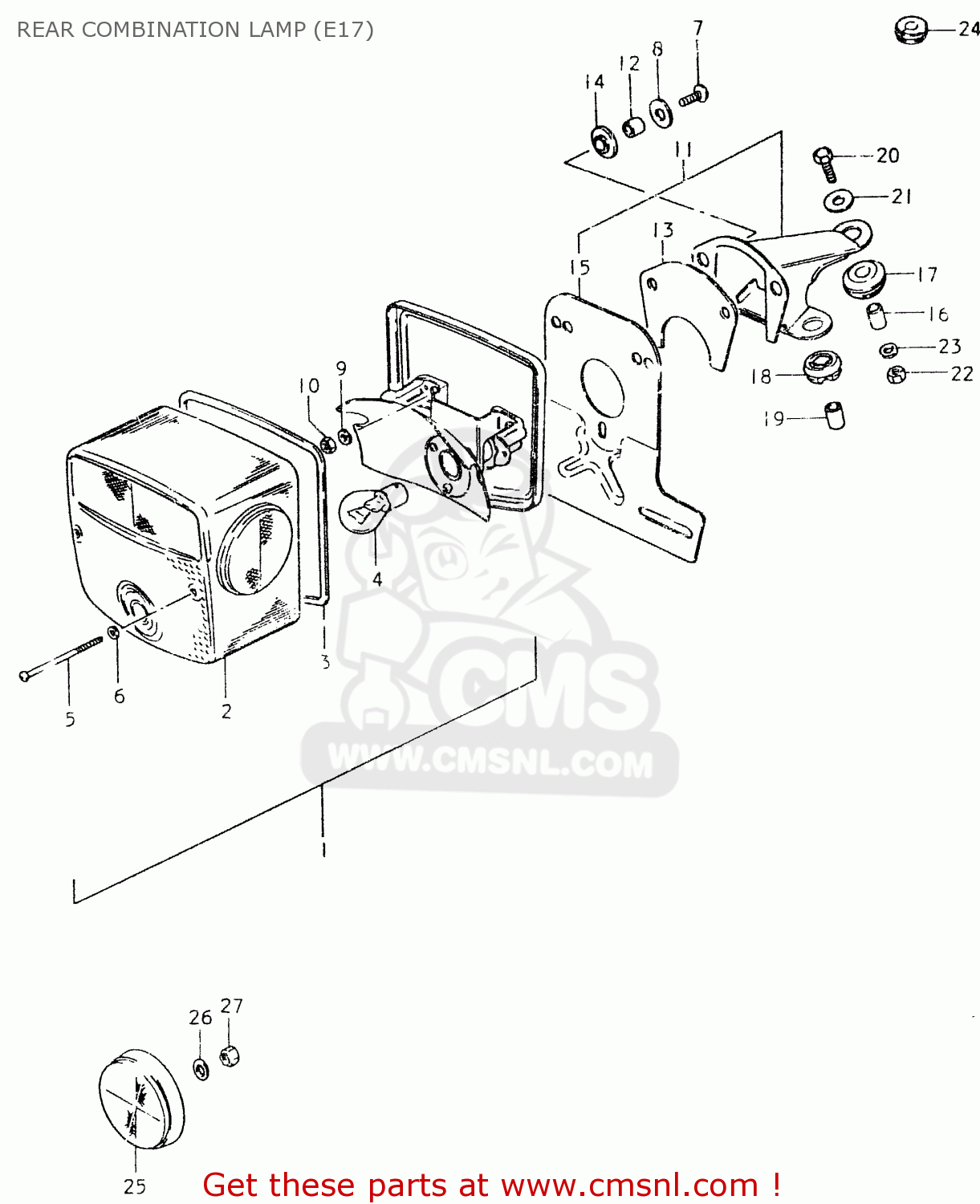 REAR COMBINATION LAMP (E17) SP400 1980 (T) (01 02 04 E06 E15 E16 E17 E21 E24 E25 E30 E34 E39