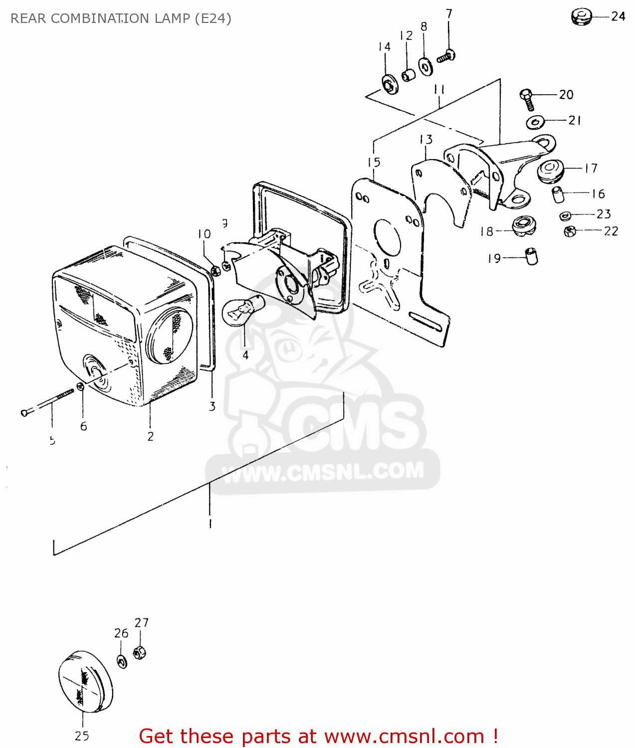 REAR COMBINATION LAMP (E24) SP400 1980 (T) (01 02 04 E06 E15 E16 E17 E21 E24 E25 E30 E34 E39