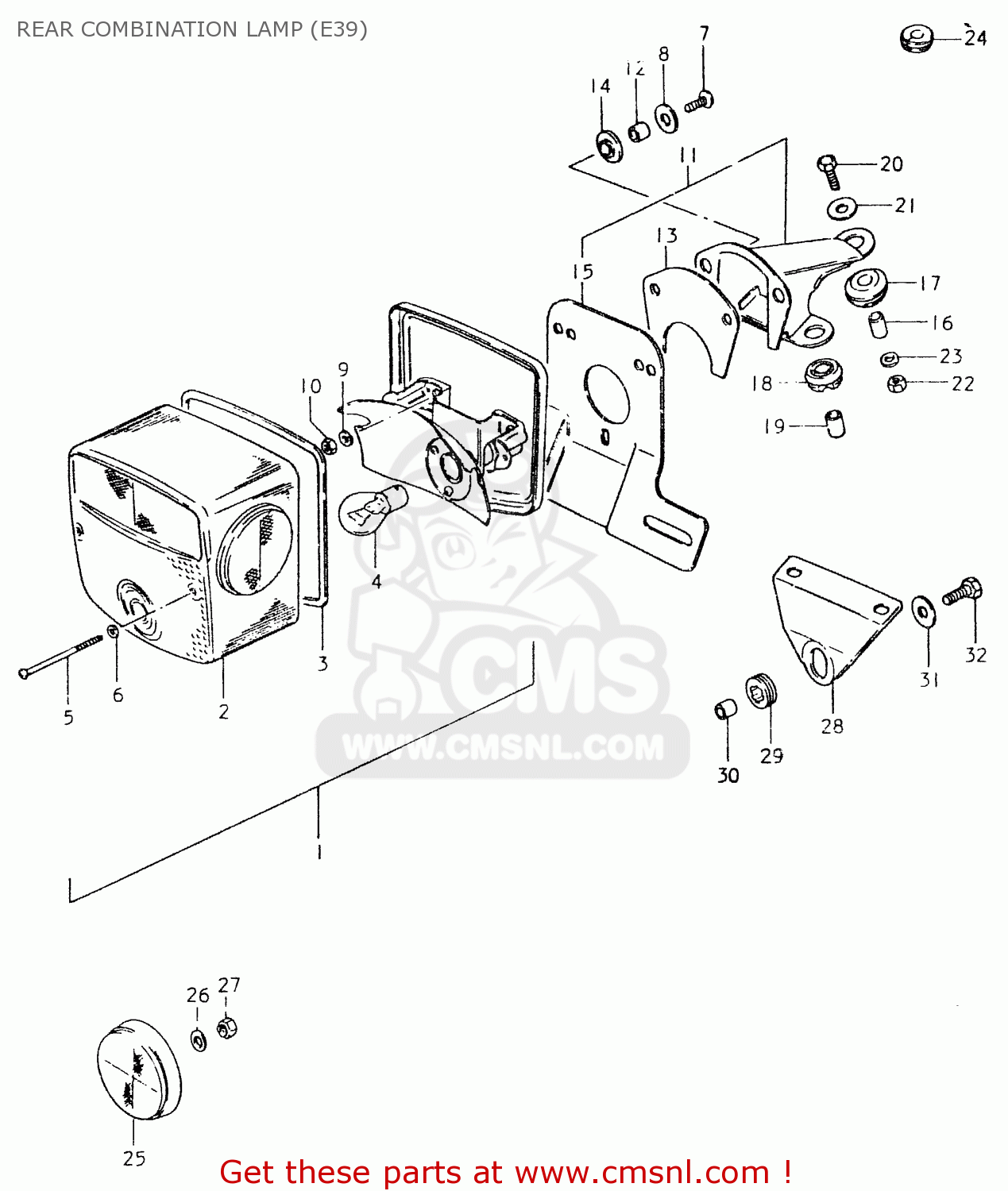 REAR COMBINATION LAMP (E39) SP400 1980 (T) (01 02 04 E06 E15 E16 E17 E21 E24 E25 E30 E34 E39
