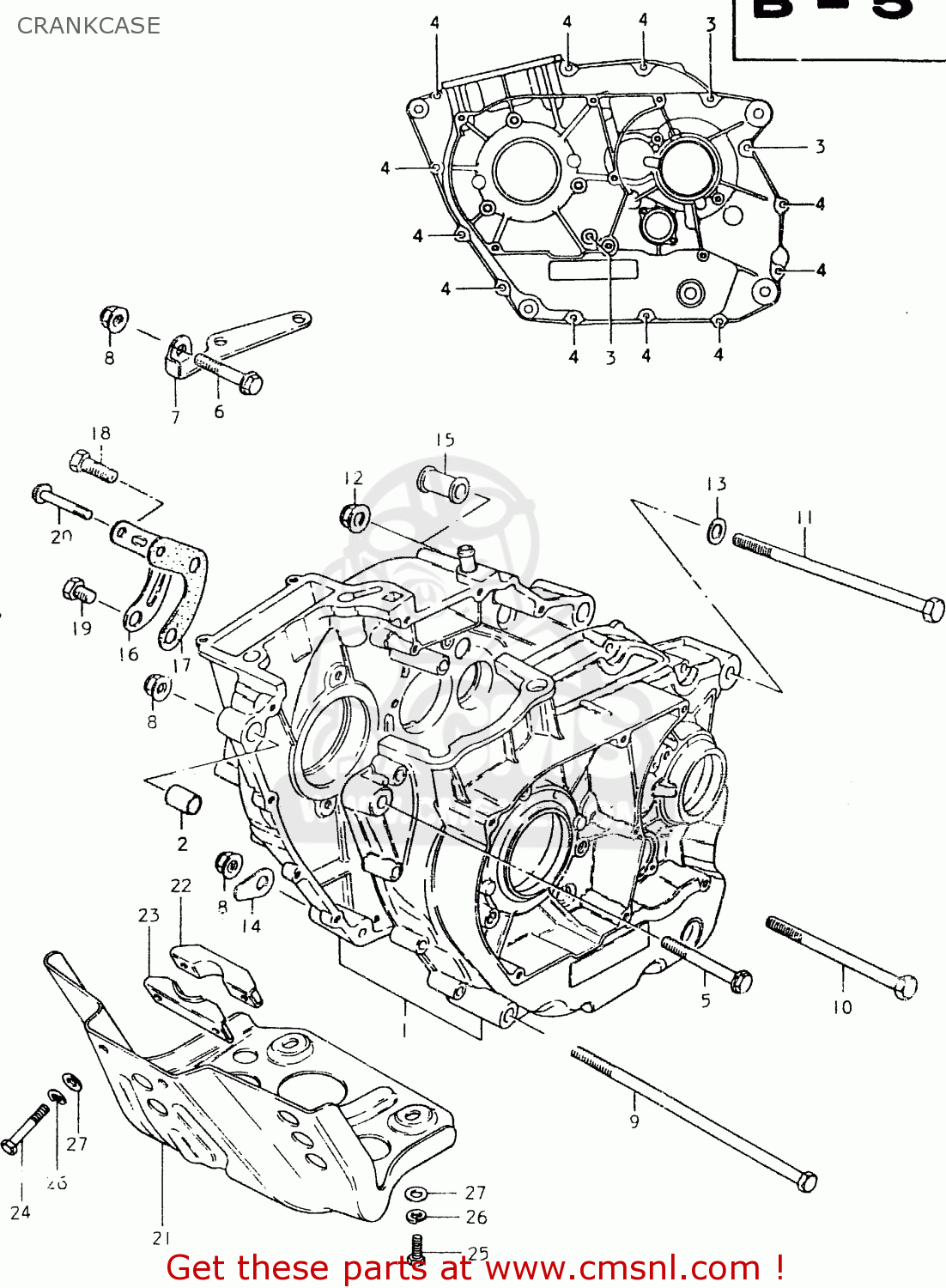 CRANKCASE SP400 1980 (T) (01 02 04 E06 E15 E16 E17 E21 E24 E25 E30 E34 E39