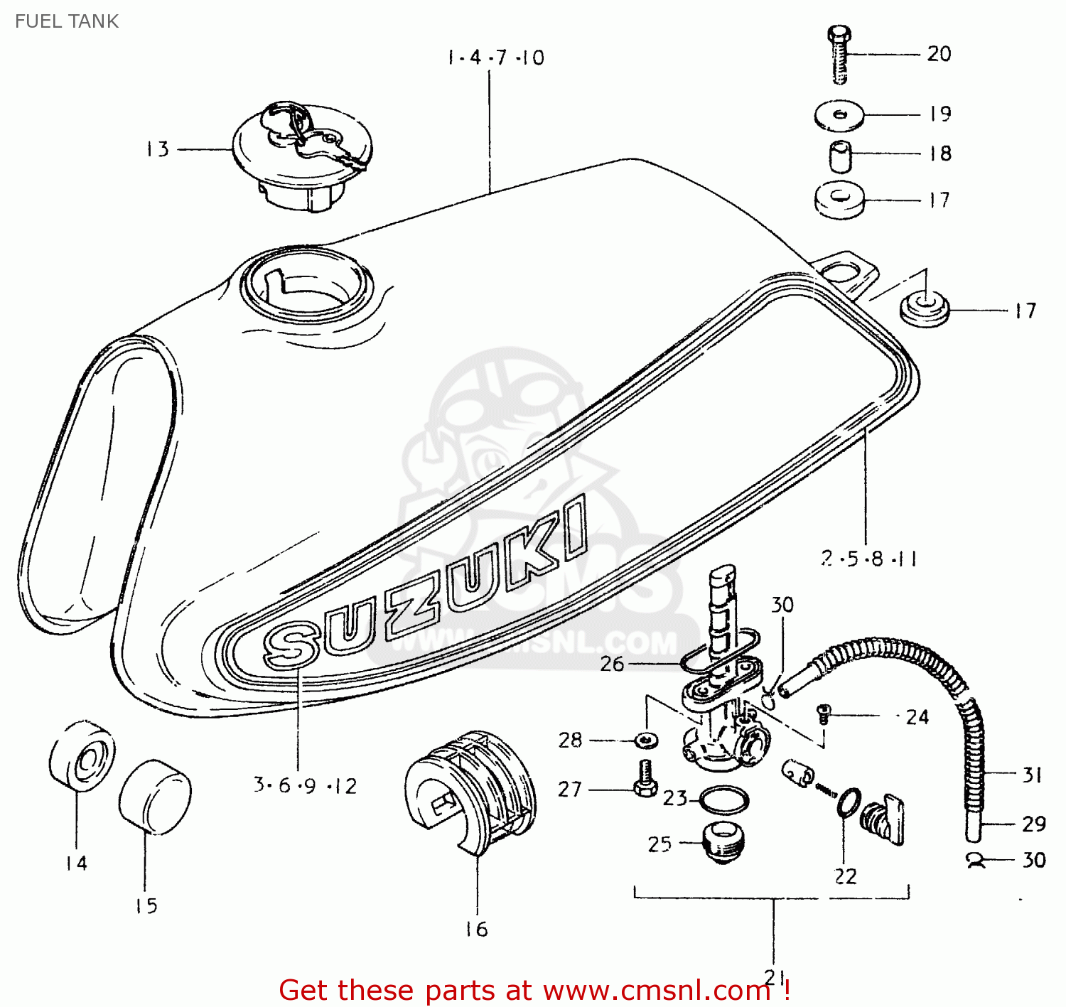 FUEL TANK SP400 1980 (T) (01 02 04 E06 E15 E16 E17 E21 E24 E25 E30 E34 E39