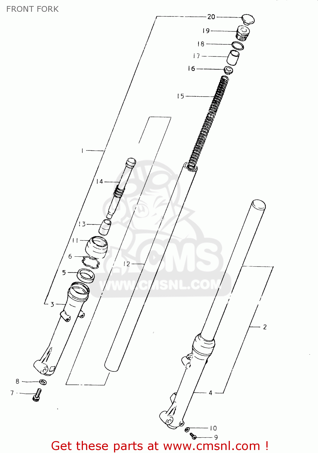 FRONT FORK SP400 1980 (T) (01 02 04 E06 E15 E16 E17 E21 E24 E25 E30 E34 E39