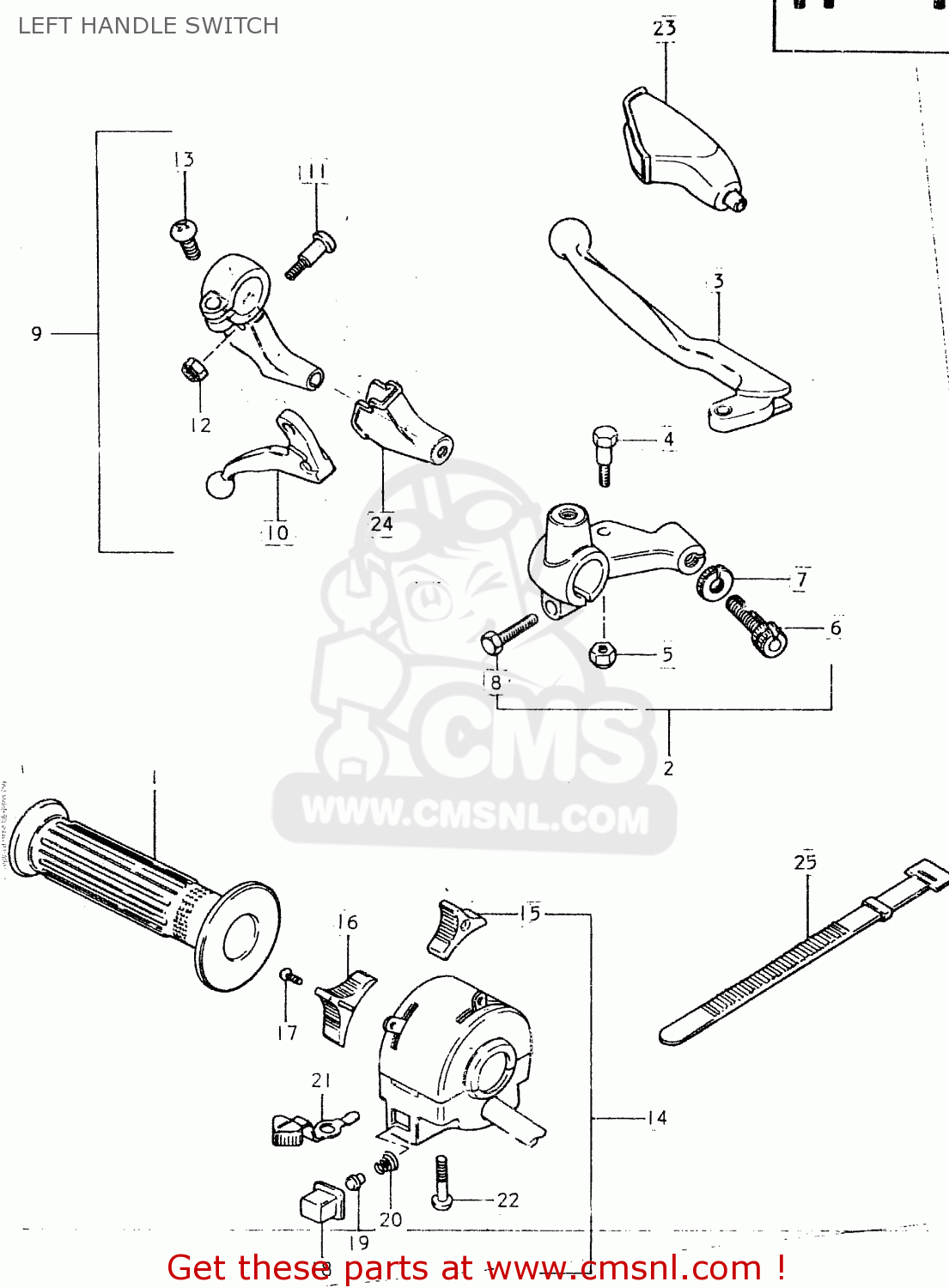 LEFT HANDLE SWITCH SP400 1980 (T) (01 02 04 E06 E15 E16 E17 E21 E24 E25 E30 E34 E39