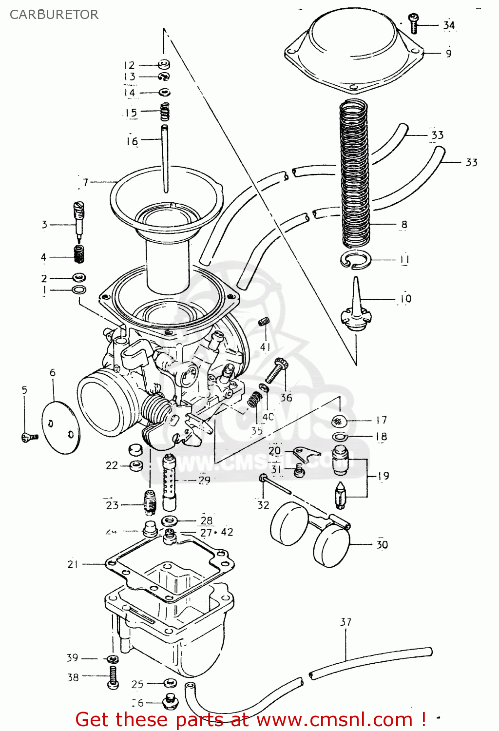 CARBURETOR SP400 1980 (T) (01 02 04 E06 E15 E16 E17 E21 E24 E25 E30 E34 E39