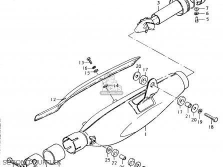 SECOND MUFFLER - SP400 1980 (T) (01 02 04 E06 E15 E16 E17 E21 E24 E25 E30 E34 E39
