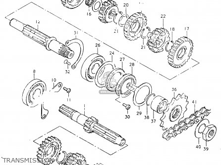 TRANSMISSION - SP400 1980 (T) (01 02 04 E06 E15 E16 E17 E21 E24 E25 E30 E34 E39