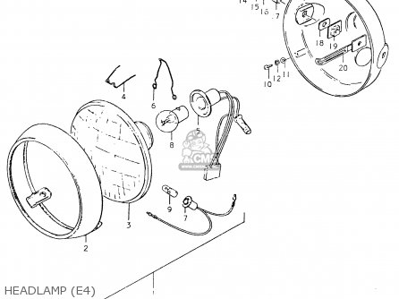 HEADLAMP (E4) - SP400 1980 (T) (01 02 04 E06 E15 E16 E17 E21 E24 E25 E30 E34 E39