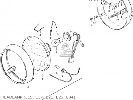 HEADLAMP (E15, E17, E21, E25, E34) - SP400 1980 (T) (01 02 04 E06 E15 E16 E17 E21 E24 E25 E30 E34 E39
